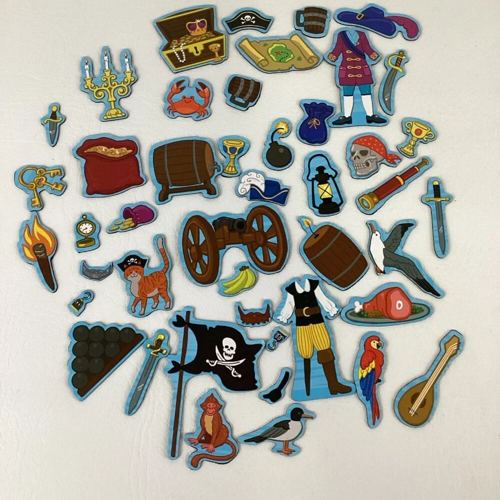 Melissa & Doug Magnetivity Pirate Cove Playset Magnetic Building Set Ship Figure